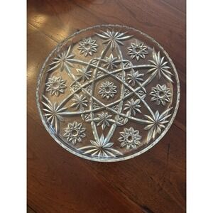 Vintage Anchor Hocking EAPC Glass Platter-13 Inch Round-Star of David